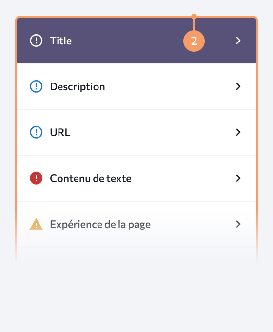 Les filtres classent les rapports par importance et urgence en quatre listes : erreurs, avertissements, avis et ceux qui ne nécessitent pas d'action.