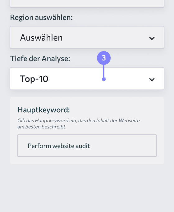 Entscheide, wie viele Suchergebnisse analysiert werden sollen