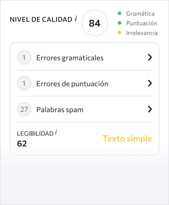 Encuentra errores gramaticales y problemas de legibilidad para corregirlos