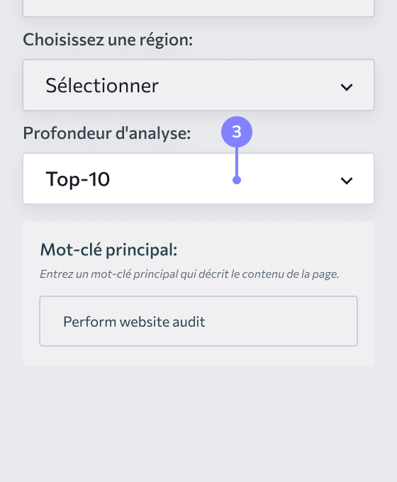 Choisissez le nombre de résultats de recherche que vous voulez analyser