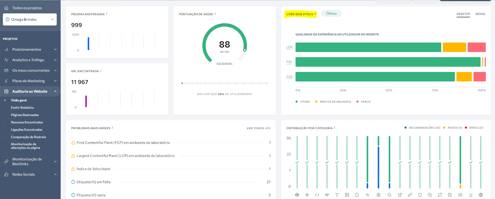 Running a website audit 